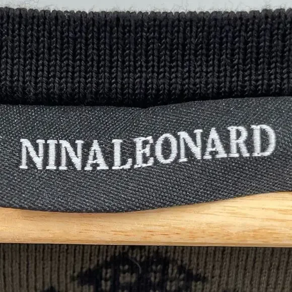 Nina Leonard Curvy Ruffle Hem Sweater Dress Small Dark Academia Witchy Dark Y2K - Picture 7 of 10